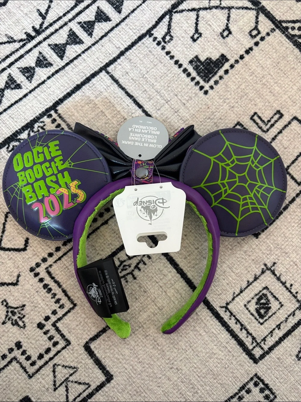 NWT 2025 Glow In The Dark Oogie Boogie Backpack Crossbody Bag & Matching Ears